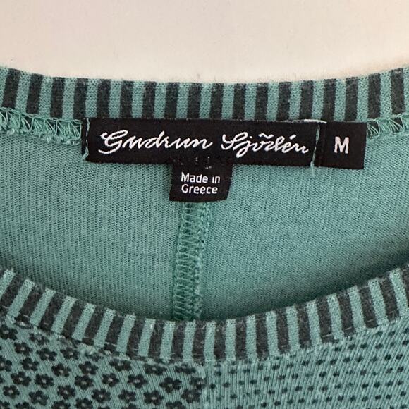 Gudrun Sjoden Mixed Print Pocket Dress Womens Medium Eucalyptus Green Modal - Picture 5 of 8